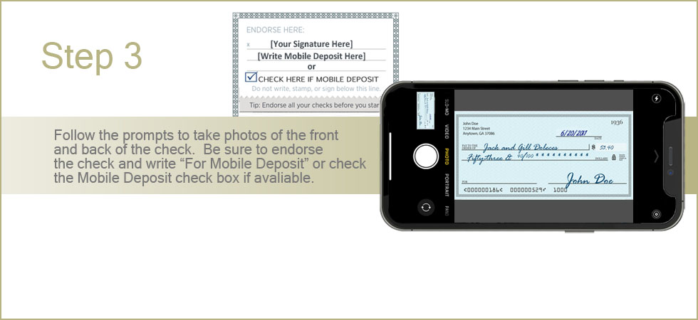 Mobile Deposit Step 3 Graphic