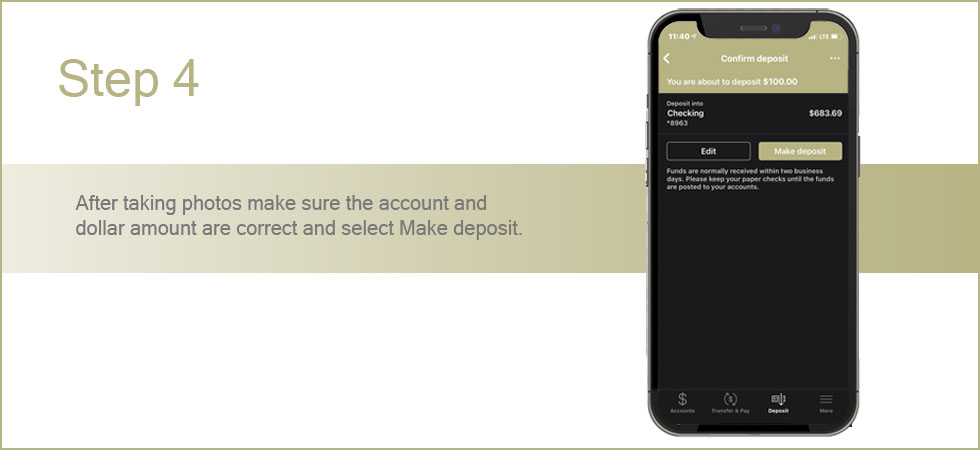 Mobile Deposit Step 4 Graphic